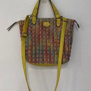 Miss Chievous Multicolor Tote with Yellow Straps